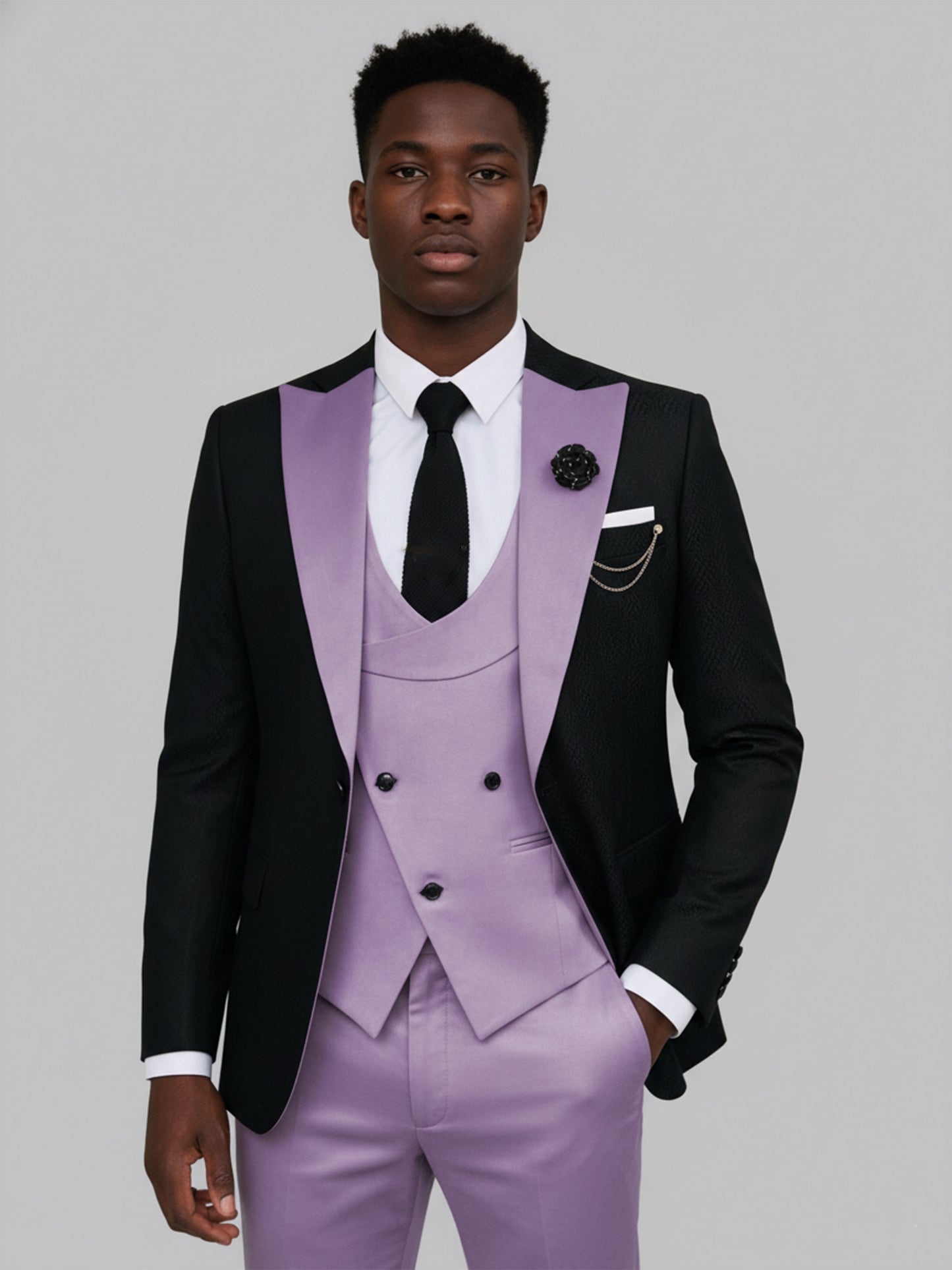 Chic Shawl Lapel One Button Men's 3 Pieces Suit for Prom