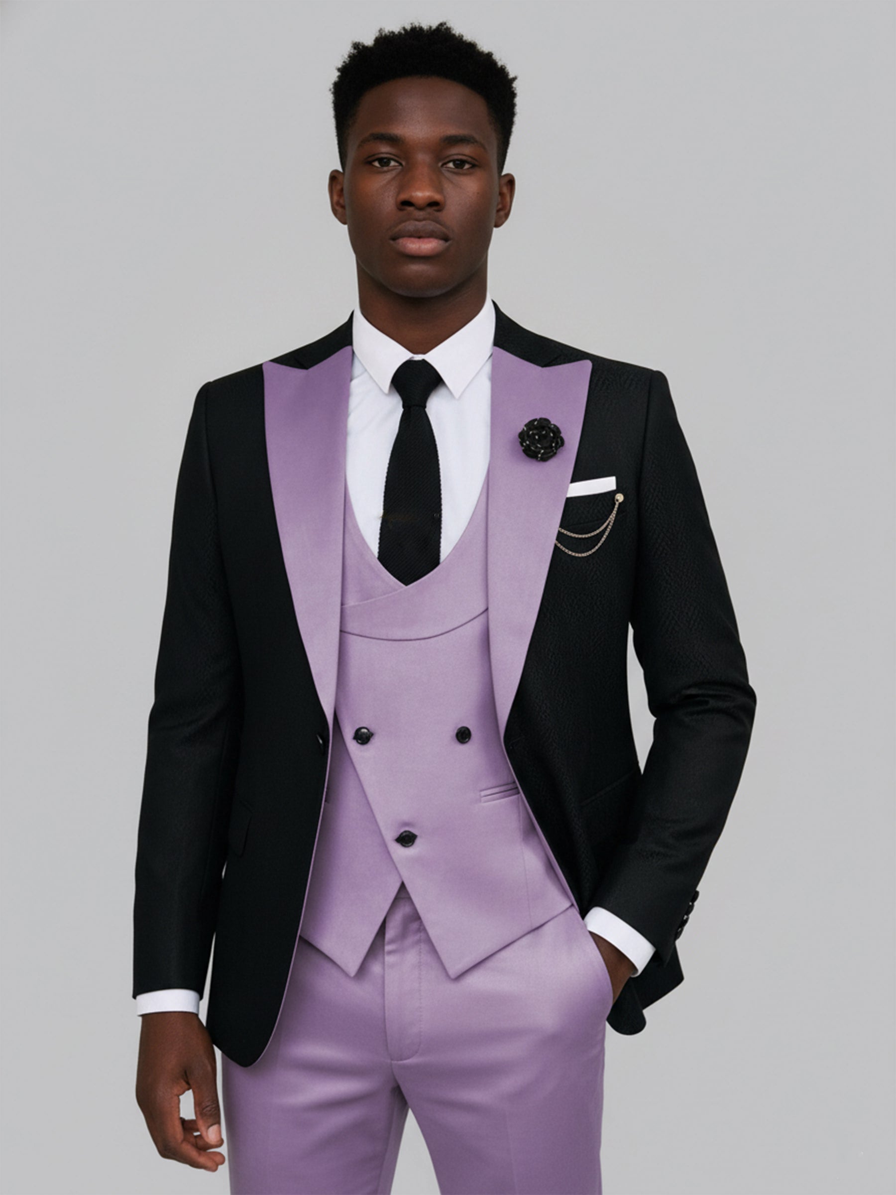 Chic Shawl Lapel One Button Men's 3 Pieces Suit for Prom