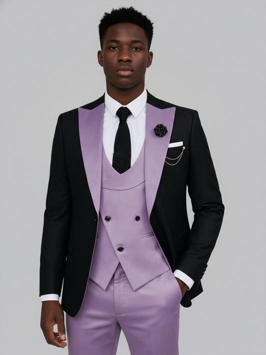 Chic Shawl Lapel One Button Men's 3 Pieces Suit for Prom
