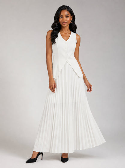 Elegant Women’s Business Vest and Skirt 2 Pieces Set