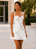 Heliora A-Line Floral Appliqued Sweetheart Mini Homecoming Dress