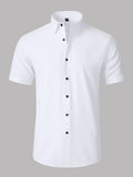 Men's Stretch Non-Iron Short Sleeves Dress Shirt for Wedding & Prom