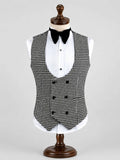 Men's Houndstooth Double Breasted Tuxedo Vest