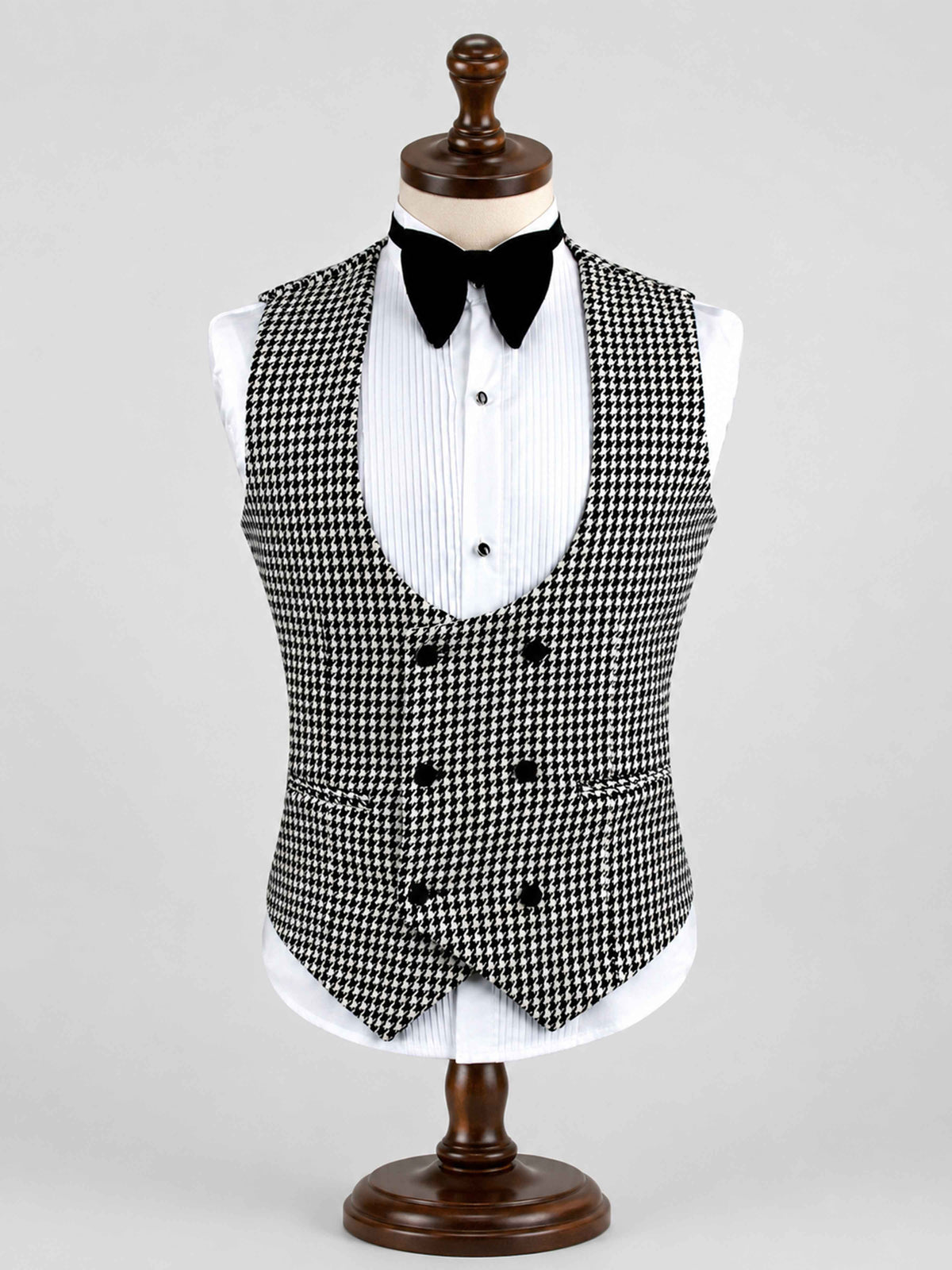 Men's Houndstooth Double Breasted Tuxedo Vest