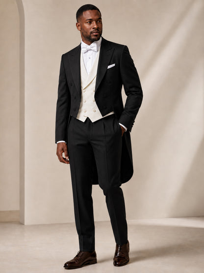 Modern Peak Lapel Men's 3 Pieces Suit for Groom Wedding & Prom