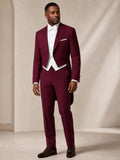 Timeless Peak Lapel Men's 3 Pieces Suit for Wedding & Prom