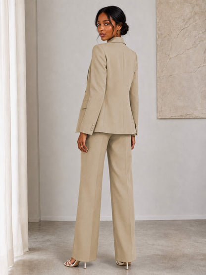 Women's 3 Piece Business Suit with Cropped Vest & Wide Leg Pants